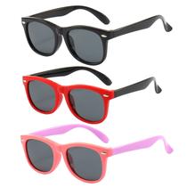 Lentes de Sol Polarizados FANNYGO para Niños 3-11 Años Paquete de 3 - Negro+Rojo+Rosa
