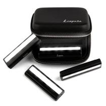 Leopara Makeup Lighting System, Portable LED Vanity Lights (Conjunto de 4) Sem fio, recarregável, removível, fácil de viajar Iluminação brilhante para qualquer espelho Capa de viagem Onyx Chrome