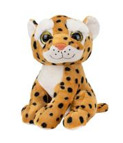 Leopardo de Pelúcia Sentado Olhos Grandes 25cm - Fofy Toys