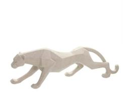 Leopardo Decorativo Em Resina Na Cor Areia 46x10x15 cm Leopardo Decorativo Em Resina Na Cor Areia 46x10x15 cm
