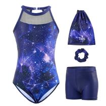 Leotardo Tstiti para Meninas Conjunto de 4 Peças com Malha para Ginástica Leotardo Tstiti para Meninas Conjunto de 4 Peças com Malha para Ginástica