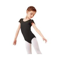 Leotardos De Algodão Para Meninas Com Mangas Curtas E Laço Nas Costas Para Dança E Ginástica