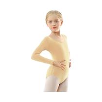 Leotardos De Dança Clássica Para Meninas Com Manga Longa, Bodysuits Básicos Em Cores Sólidas