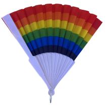 Leque Arco Íris Dobravel Lgbt Carnaval Decoração Fantasia