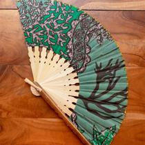 Leque Batik De Bambu E Algodão Importado De Bali