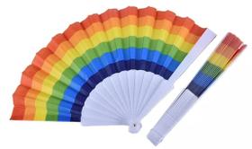 Leque Colorido Arco Íris Grande P/ Carnaval E Festa Cosplay Leque Colorido Arco Íris Grande P/ Carnaval E Festa Cosplay