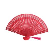 Leque De Bambu Chinês Esculpido Em Madeira, Leque De Mão Para Casamentos E Festas