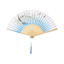 Leque De Bambu Elegante Dobrável Estilo Chinês Portátil Para Dança De Verão Para Mulheres