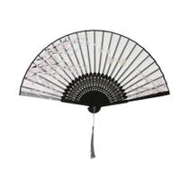 Leque De Bambu Elegante Dobrável Estilo Chinês Portátil Para O Verão, Leque De Dança Para Mulheres