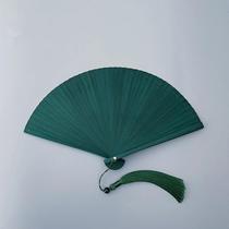 Leque De Bambu Pequeno Dobrável Estilo Chinês Clássico Liso Com Borla Para Dança E Performance