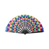 Leque De Carnaval Grande Com Padrão De Cogumelo Neon Para Homens E Mulheres, Leque Decorativo Leque De Carnaval Grande Com Padrão De Cogumelo Neon Para Homens E Mulheres, Leque Decorativo