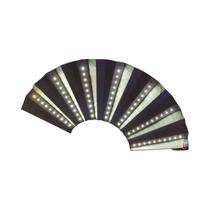 Leque De Mão Dobrável Com Luzes LED Neon Para Performance De Dança, Leque De Bambu Para Kung Fu,