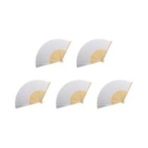 Leque De Mão Dobrável De Bambu 1-50PCS Decoração De Casamento Festa Artesanato DIY Leque De Dança