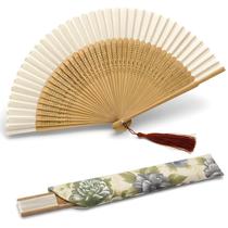 Leque de Mão Dobrável Lysa em Seda e Bambu 21x38 cm Leque de Mão Dobrável Lysa em Seda e Bambu 21x38 cm