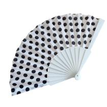 Leque de Mão Estampado em Poá Colorido