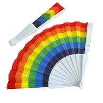 Leque de Mão Estampado Pride de Arco Íris