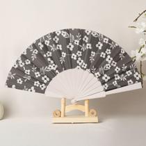 Leque de Mão Padrão Floral Dobrável Leve e Prático para Viagem, Praia e Uso Diário 23cm Leque de Mão Padrão Floral Dobrável Leve e Prático para Viagem, Praia e Uso Diário 23cm