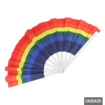 Leque de Plástico Arco-iris Grande Color