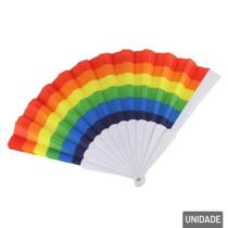 Leque de Plástico Arco-iris Pequeno Color