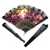 Leque De Renda Estampa Flores Tecido Lembrancinhas