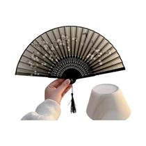 Leque De Seda Dobrável Estilo Chinês Retrô Com Lótus Para Hanfu - Presente Decorativo
