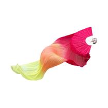 Leque De Seda Satinado Extra Longo De 150cm Com Dupla Face Para Prática De Dança E Acessórios De