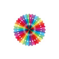Leque Decorativo de Papel Arco-irís 30cm - 1 unidade - Cromus - Rizzo Leque Decorativo de Papel Arco-irís 30cm - 1 unidade - Cromus - Rizzo