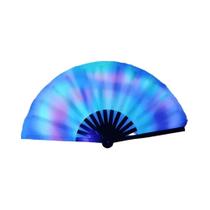 Leque Dobrável De Bambu Com Estampa Arco-Íris 33cm Clássico Portátil Para Refrescar, Presente Para
