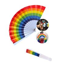 Leque Grande Arco Íris Carnaval Colorido Lgbt Barulho Festa