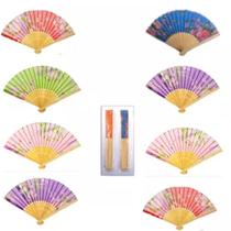 Leque Japonês Madeira Bambu Oriental Ornamental Festas