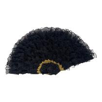 Leque Pomba Gira Negra Super Luxo com Rosas