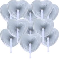 Leques de Papel Bestage 12 Unidades Coração Prateado 25 cm Leques de Papel Bestage 12 Unidades Coração Prateado 25 cm