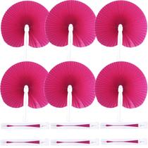 Leques de Papel Bestage 12 Unidades Rosa Quente 23x26 cm Leques de Papel Bestage 12 Unidades Rosa Quente 23x26 cm