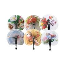 Leques De Papel Redondos Coloridos Estilo Chinês 6 Peças Leques Decorativos Para Casamento Leques De Papel Redondos Coloridos Estilo Chinês 6 Peças Leques Decorativos Para Casamento