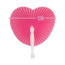 Leques Dobráveis Em Formato De Coração Branco 30 60 100pçs Com Cabo De Plástico E Papel Colorido