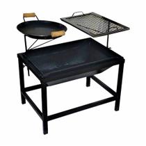 LER005OM Churrasqueira a Carvão Portátil Aço Carbono com Picanheira e Grelha