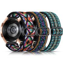 Lerobo 3 Pack Pulseiras Trançadas Compatíveis com Samsung Galaxy Watch (Verde Boho/Roxo Boho/Colorido Boho)