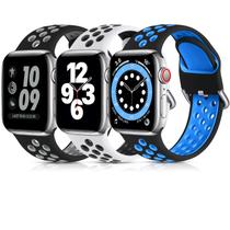 Lerobo 3 Pulseiras Apple Watch 40mm/38mm/41mm/45mm M/L (Preto/Azul/Cinza)