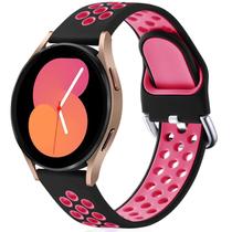 Lerobo Pulseira 20mm Silicone Compatível Samsung Galaxy Watch (Vermelho-Preto)