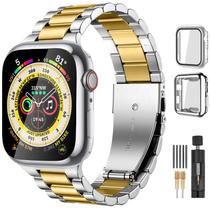 Lerobo Pulseira Aço Inoxidável p/ Apple Watch c/ 2 Capas Protetoras