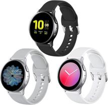 Lerobo Pulseira de Silicone Compatível com Samsung Galaxy Watch (Preto/Branco/Cinza)