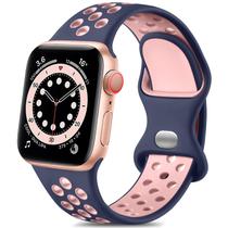 Lerobo Pulseira Esportiva Compatível com Apple Watch (Azul/Rosa)