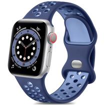 Lerobo Pulseira Esportiva Compatível com Apple Watch (Azul Yankees/Azul Claro)