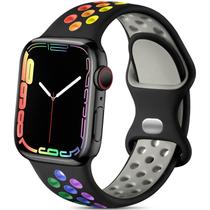 Lerobo Pulseira Esportiva Compatível com Apple Watch (Colorida)