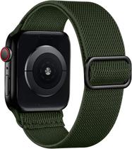 Lerobo Pulseira Trançada para Apple Watch, Nylon Elástico, 38-49mm (Verde Exercito escuro)