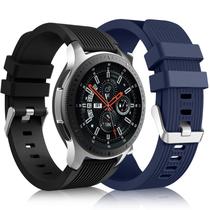 Lerobo Pulseiras para Samsung Galaxy Watch 3/46mm (Preto/Azul Marinho)