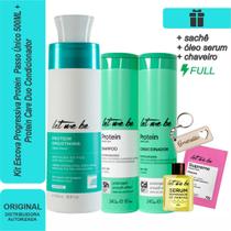 Let me be protein passo único 500ml + kit shampoo protein care