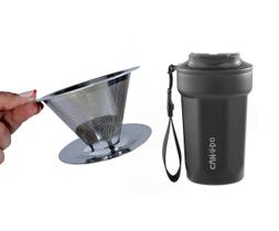 Let's Coffee Duo Copo Térmico Let's Coffee + Filtro de Café Inox P