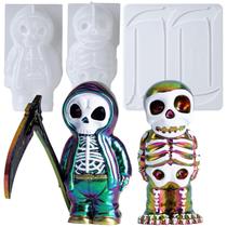 LET'S RESIN: moldes de resina de caveira de Grim Reaper com foice