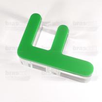 Letra Caixa "F" 9cm de altura - Verde - Arial Rounded - Brascril